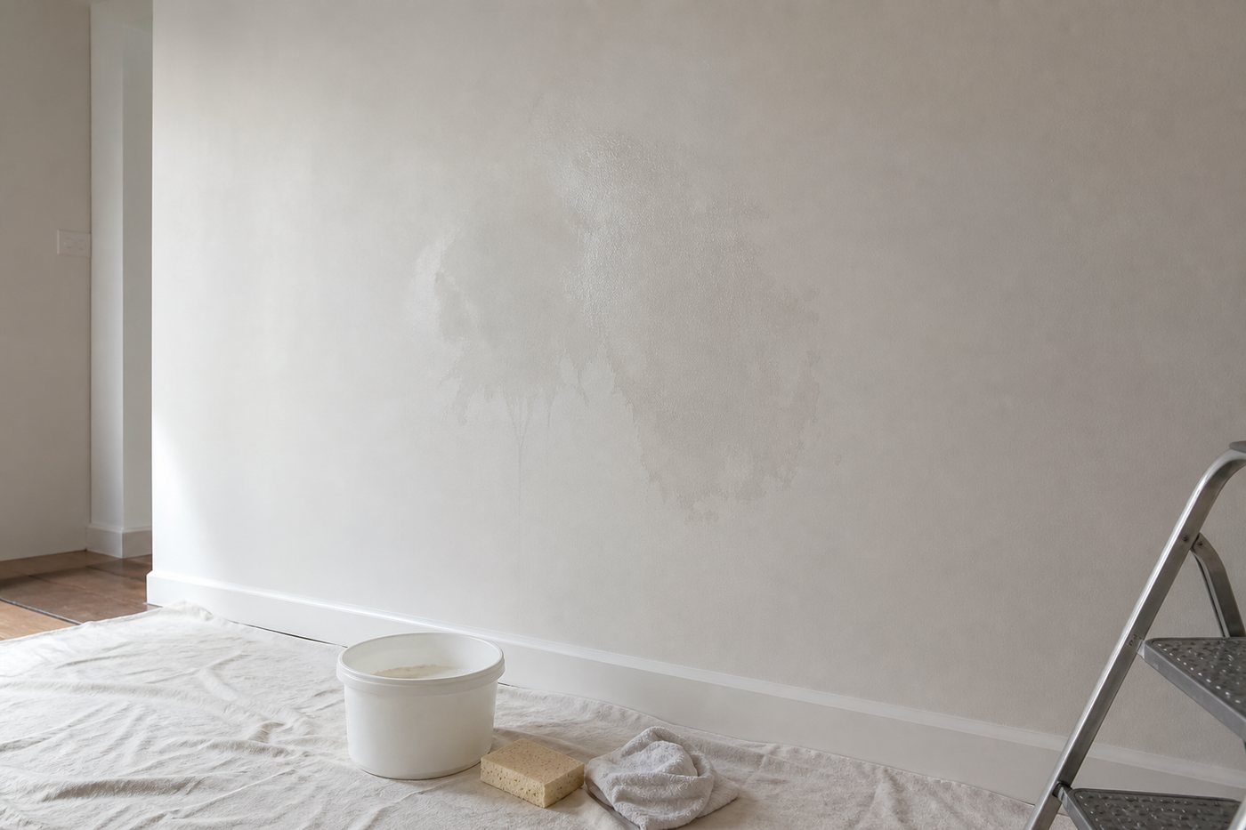 Auréoles sur le mur après lessivage : rattraper le mat