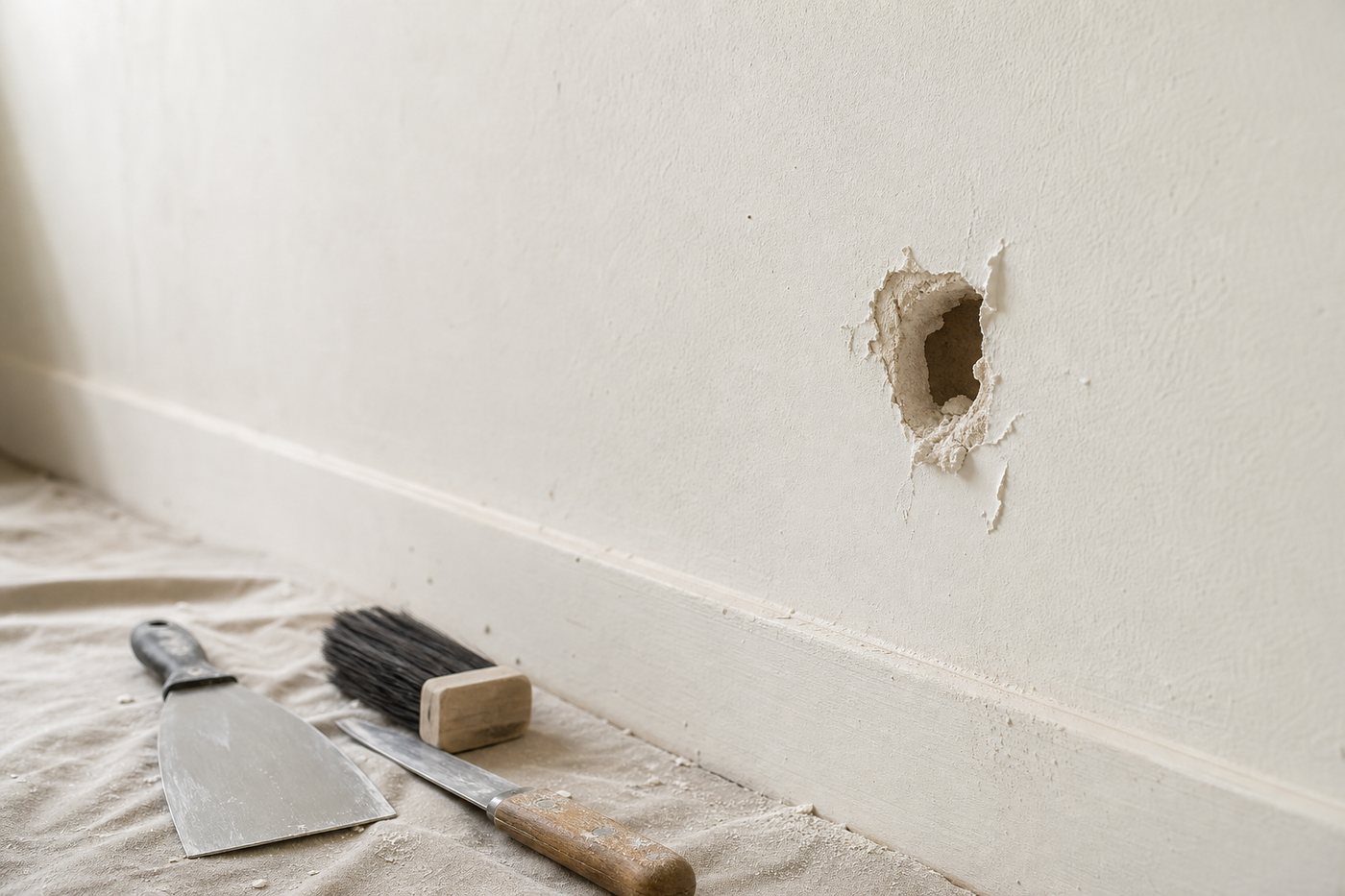Cheville arrachée dans le placo : comment réparer le mur