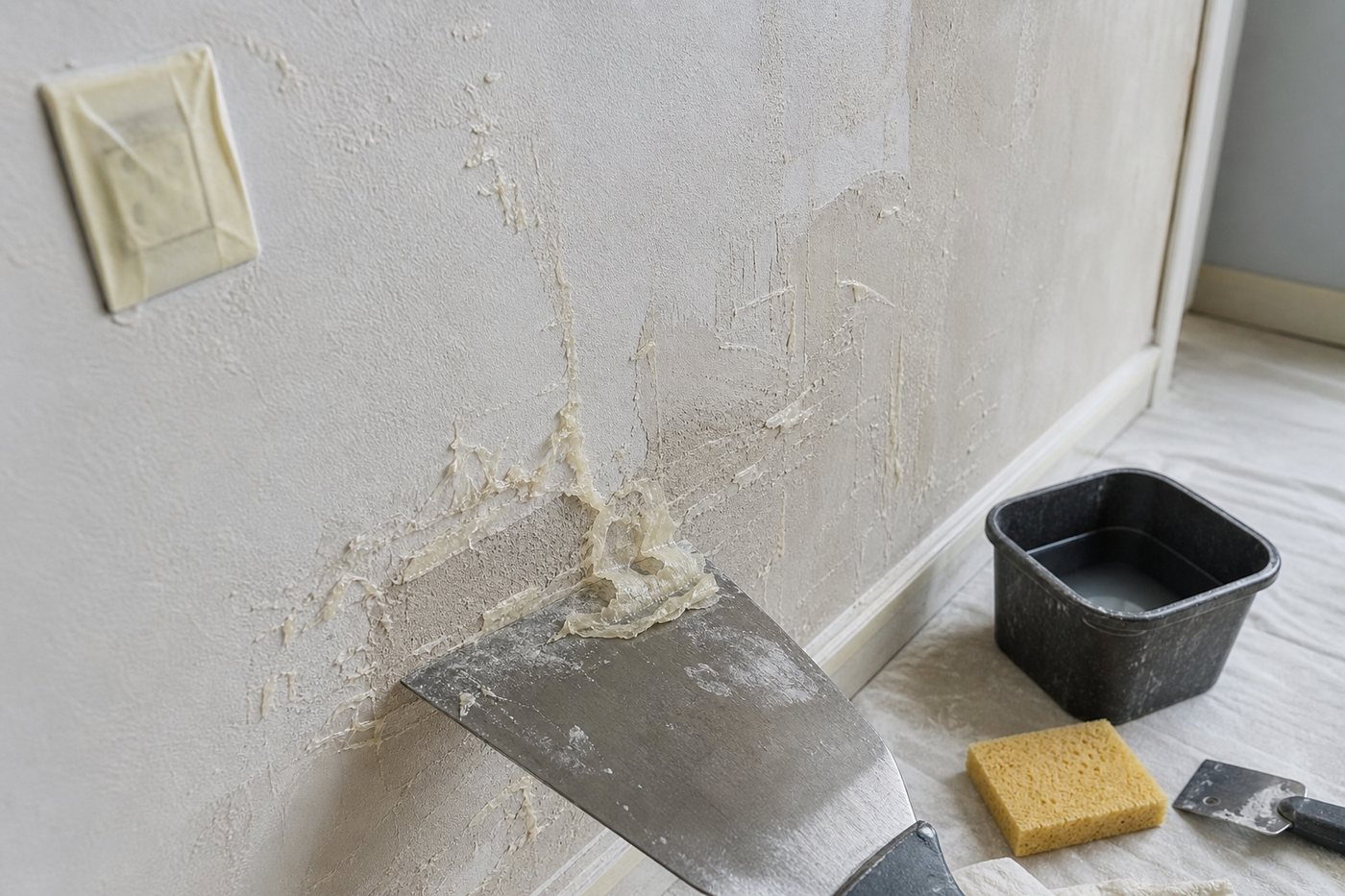 Colle de toile de verre sur le mur : comment l'enlever