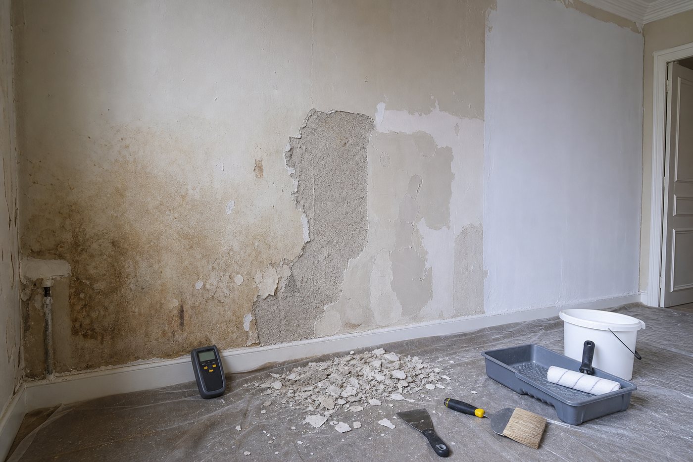 Prudence : comment préparer un mur humide avant peinture