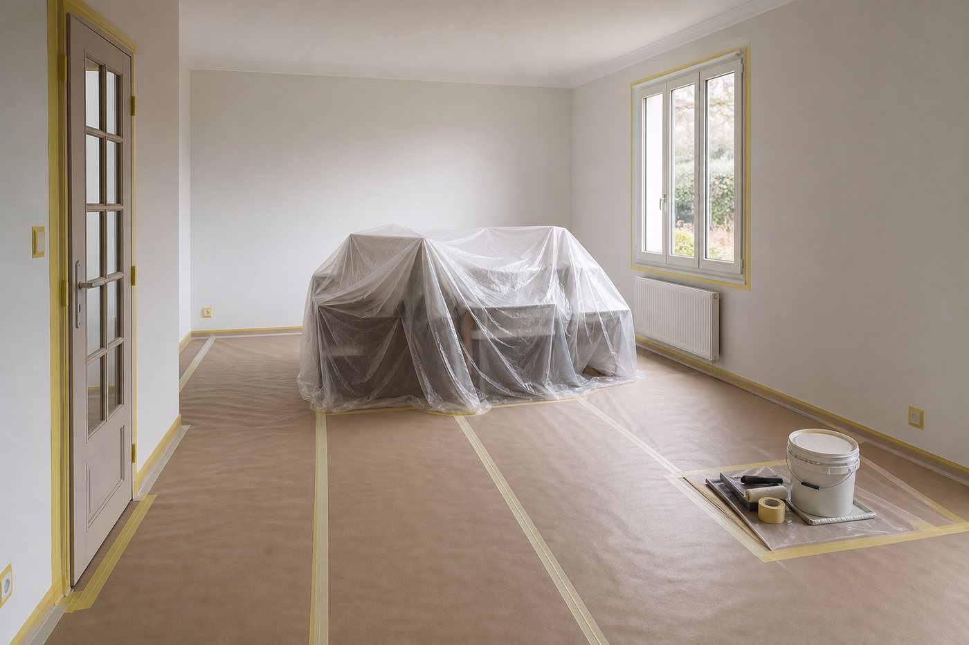 Chantier : comment protéger une pièce avant peinture