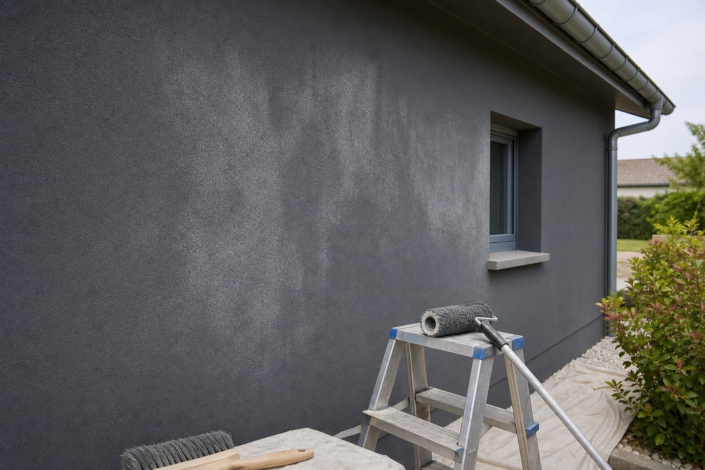 Façade de couleur foncée qui se décolore