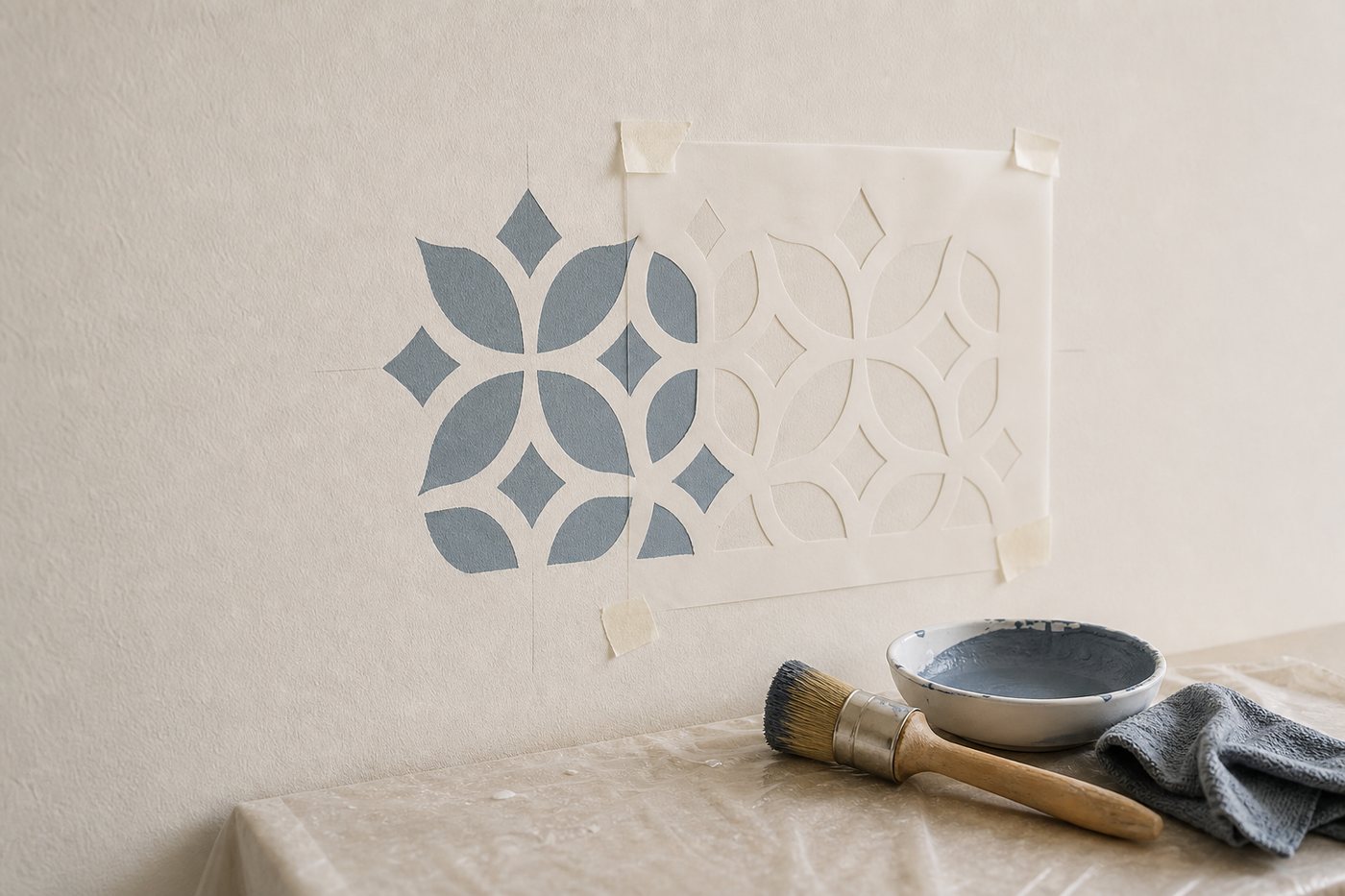Comment faire un pochoir sur un mur sans bavure