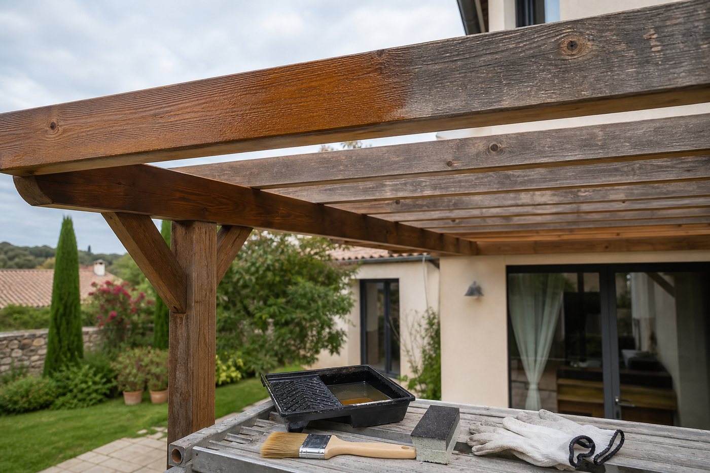 Traiter une pergola en bois chaque année