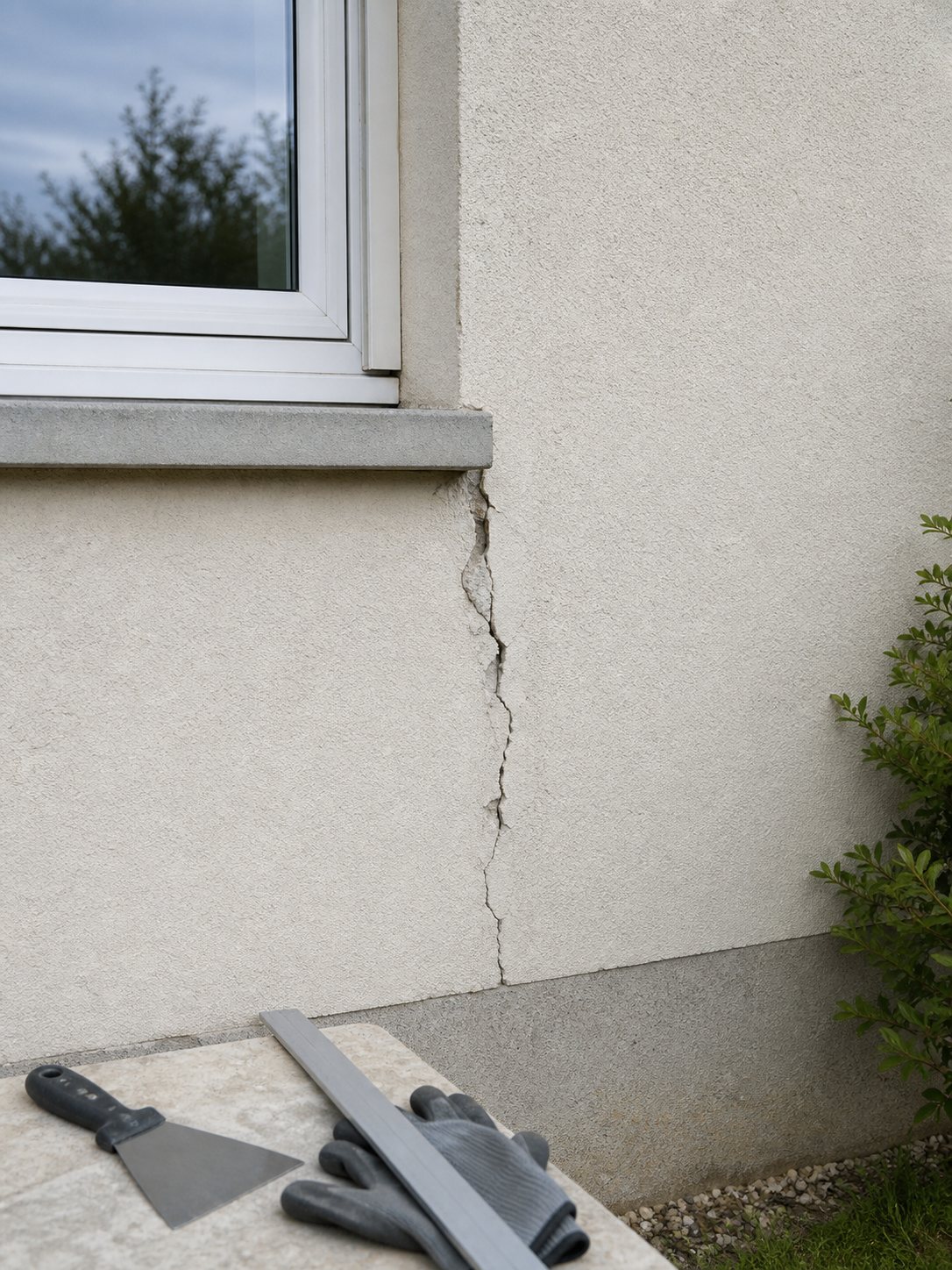 Fissure horizontale ou verticale sur façade