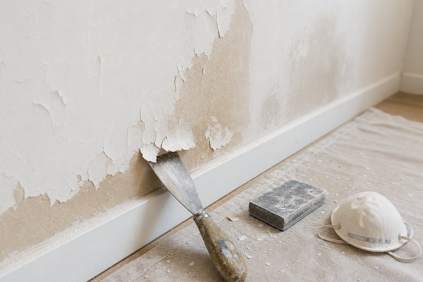 Gratter ou poncer une peinture qui s'écaille