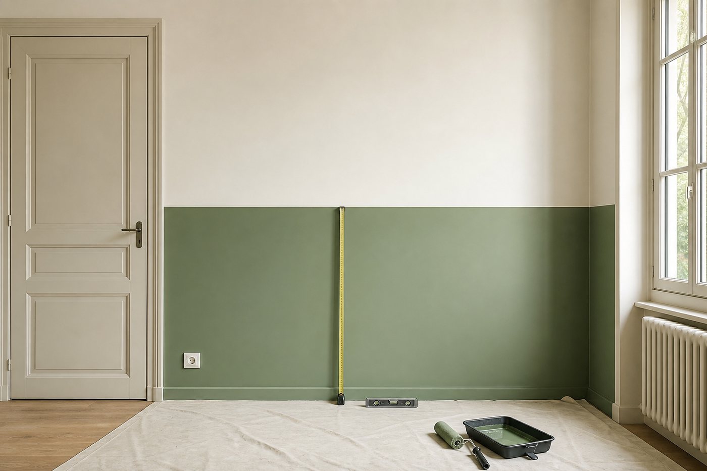 Hauteur d'un soubassement peint : la bonne proportion