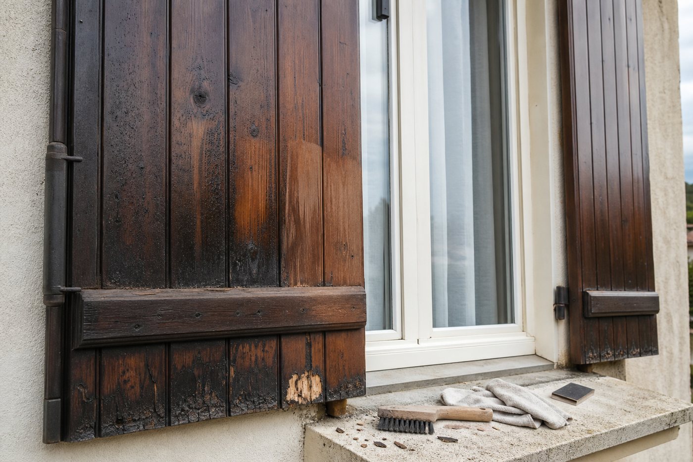 Lasure qui noircit sur volets en bois