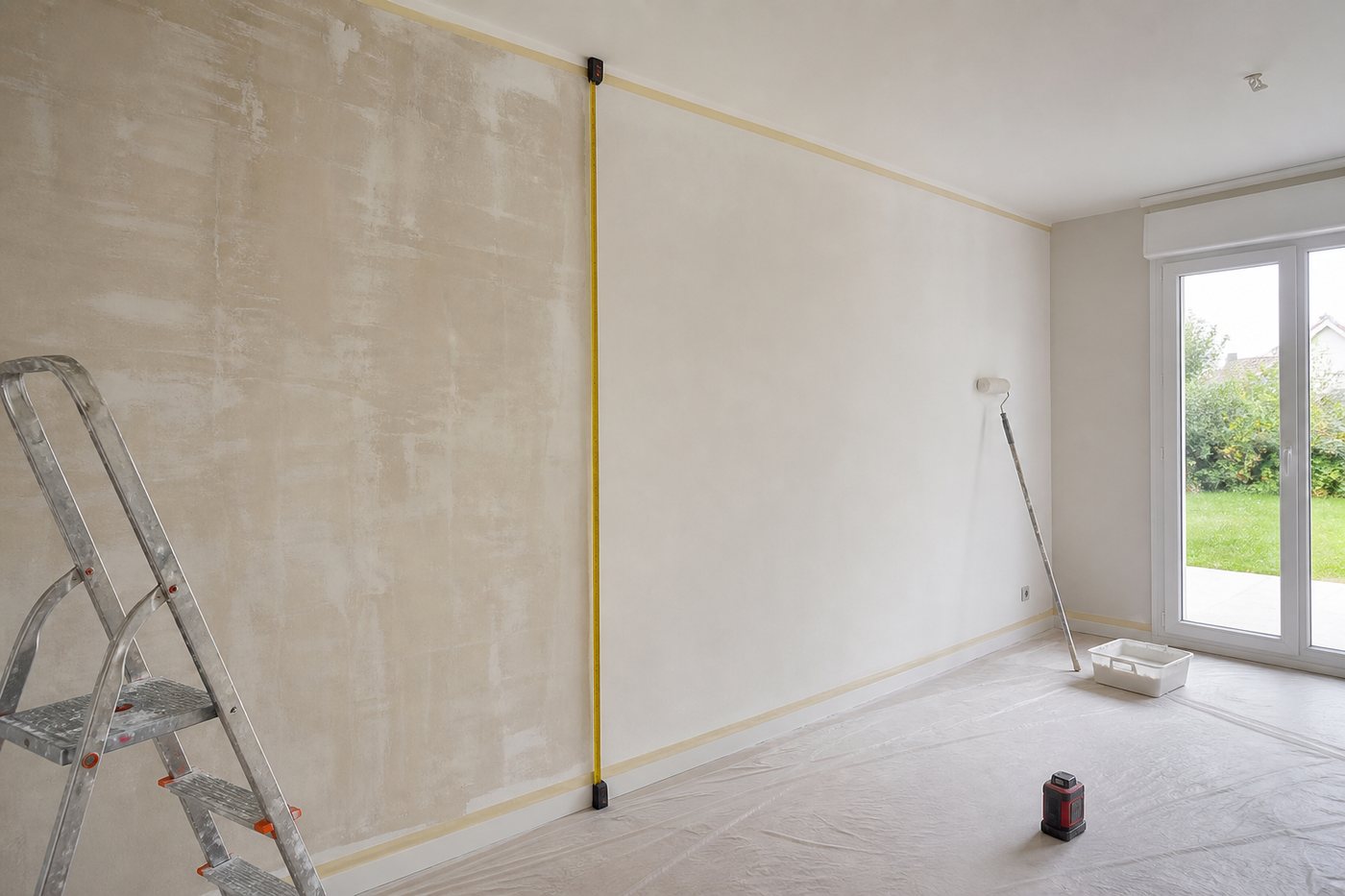 Le prix au m2 d'une peinture se calcule au sol ou au mur