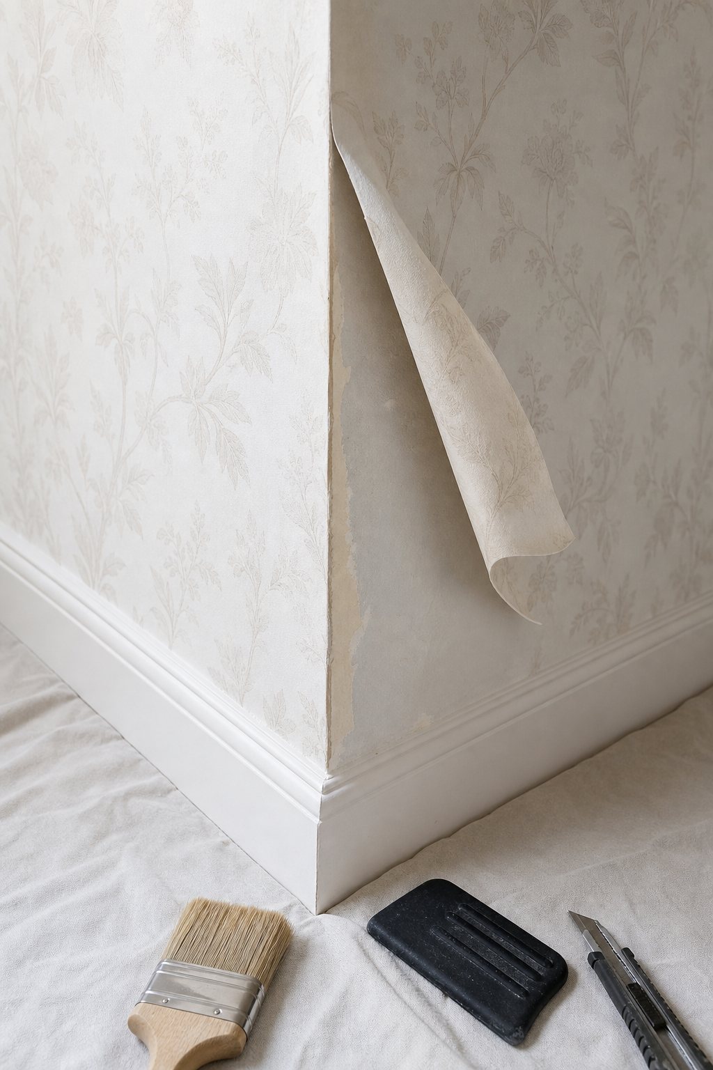 Papier peint qui se décolle aux angles