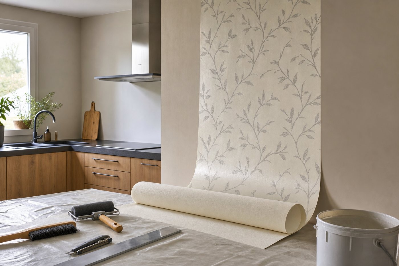 Papier peint vinyle ou intissé pour une cuisine