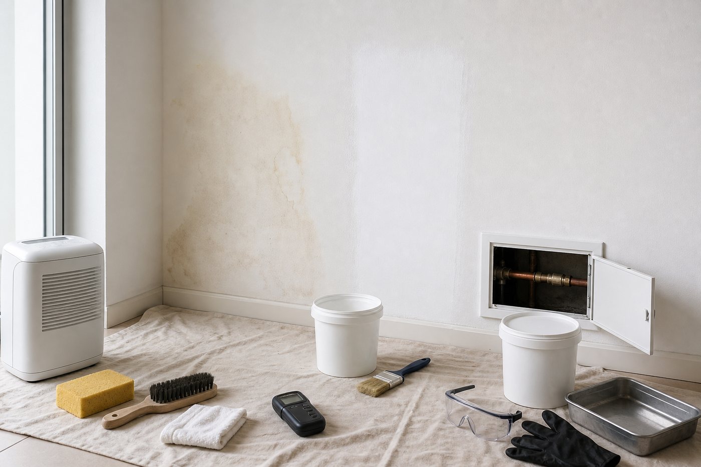 Peinture anti-taches pour cacher une auréole au mur