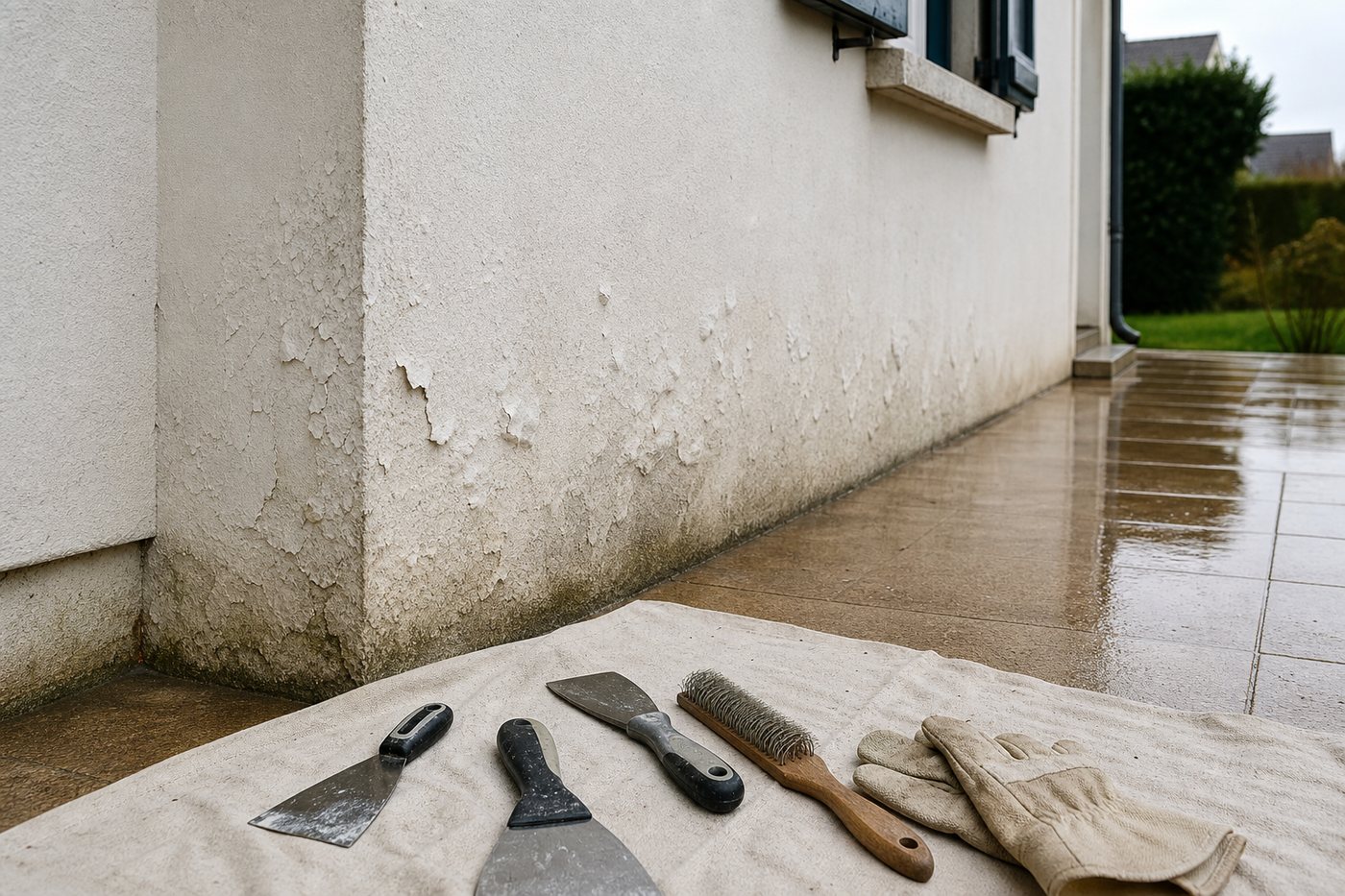 Peinture de façade qui cloque après la pluie : agir