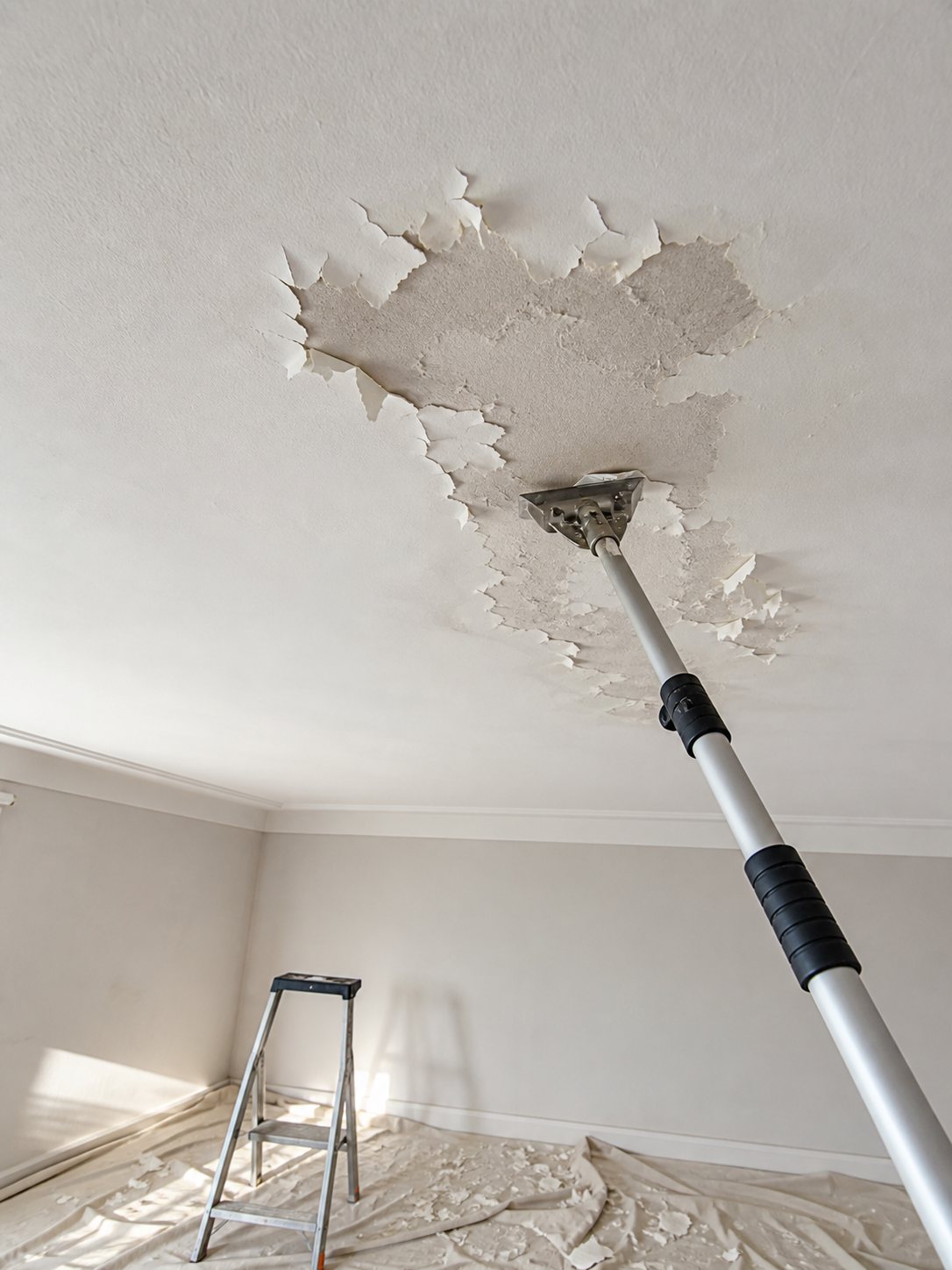 Peinture du plafond qui s'écaille quand on gratte
