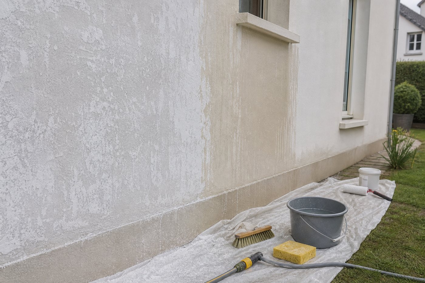 Peinture extérieure qui farine au toucher