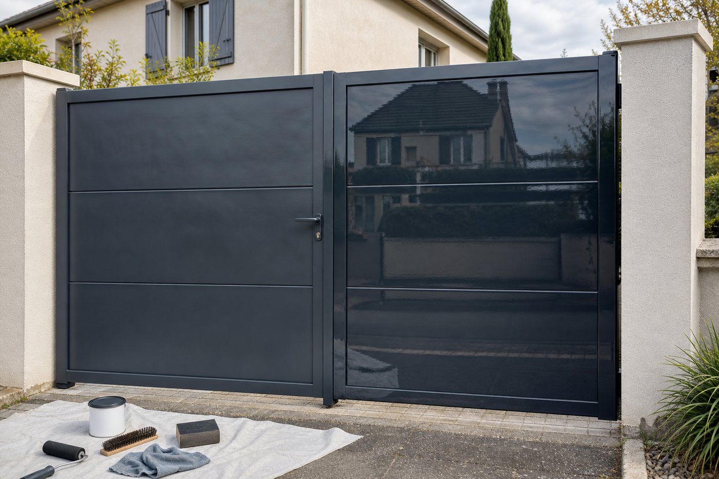 Comparer : peinture satinée ou brillante pour un portail