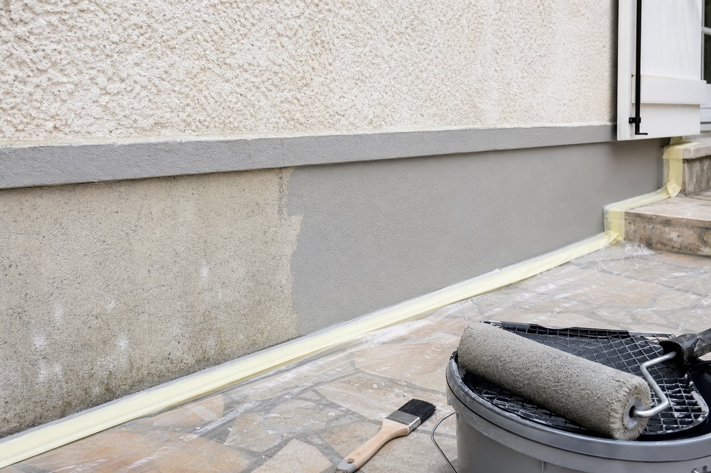 Peinture pour un soubassement de façade