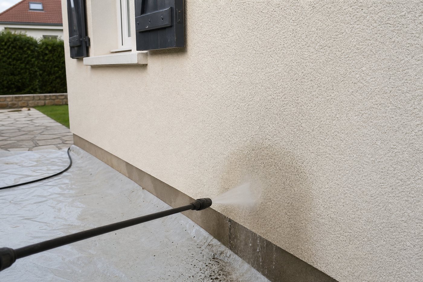 Pression pour nettoyer un crépi