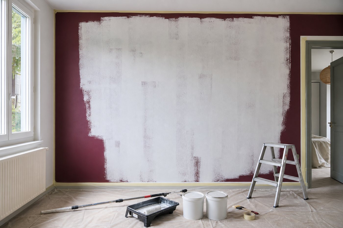 Recouvrir un mur foncé avec une couleur claire : prix