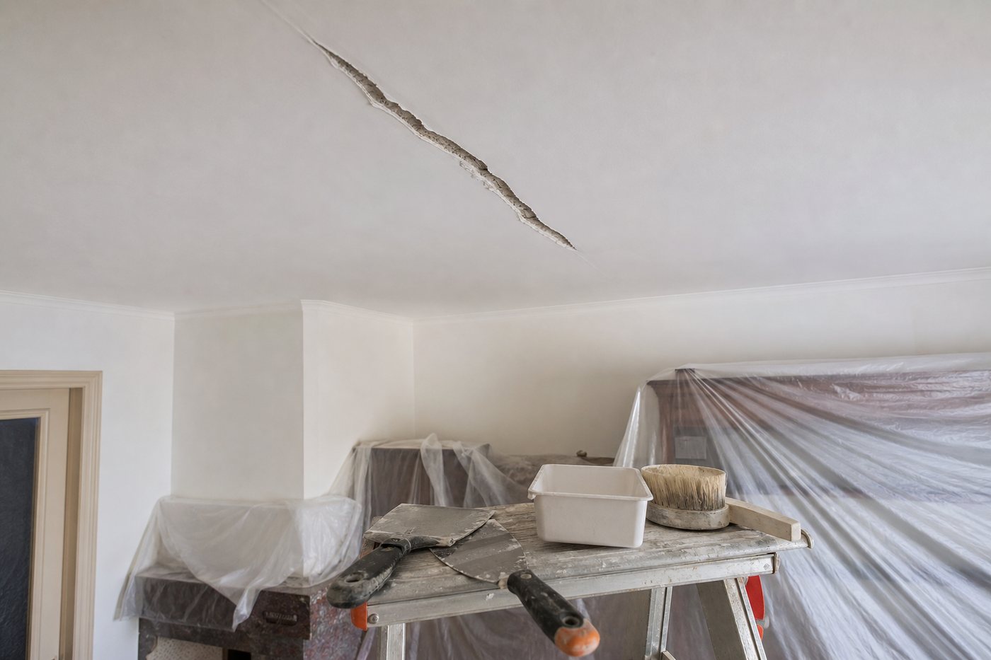 Réparation fissure plafond Le Mans : le diagnostic
