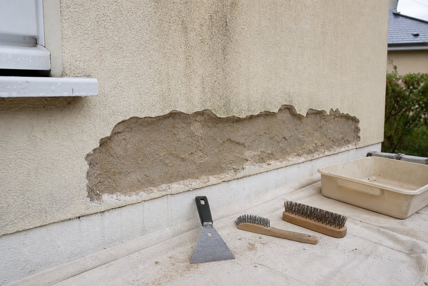 Réparer enduit façade Sarthe : les étapes avant peinture
