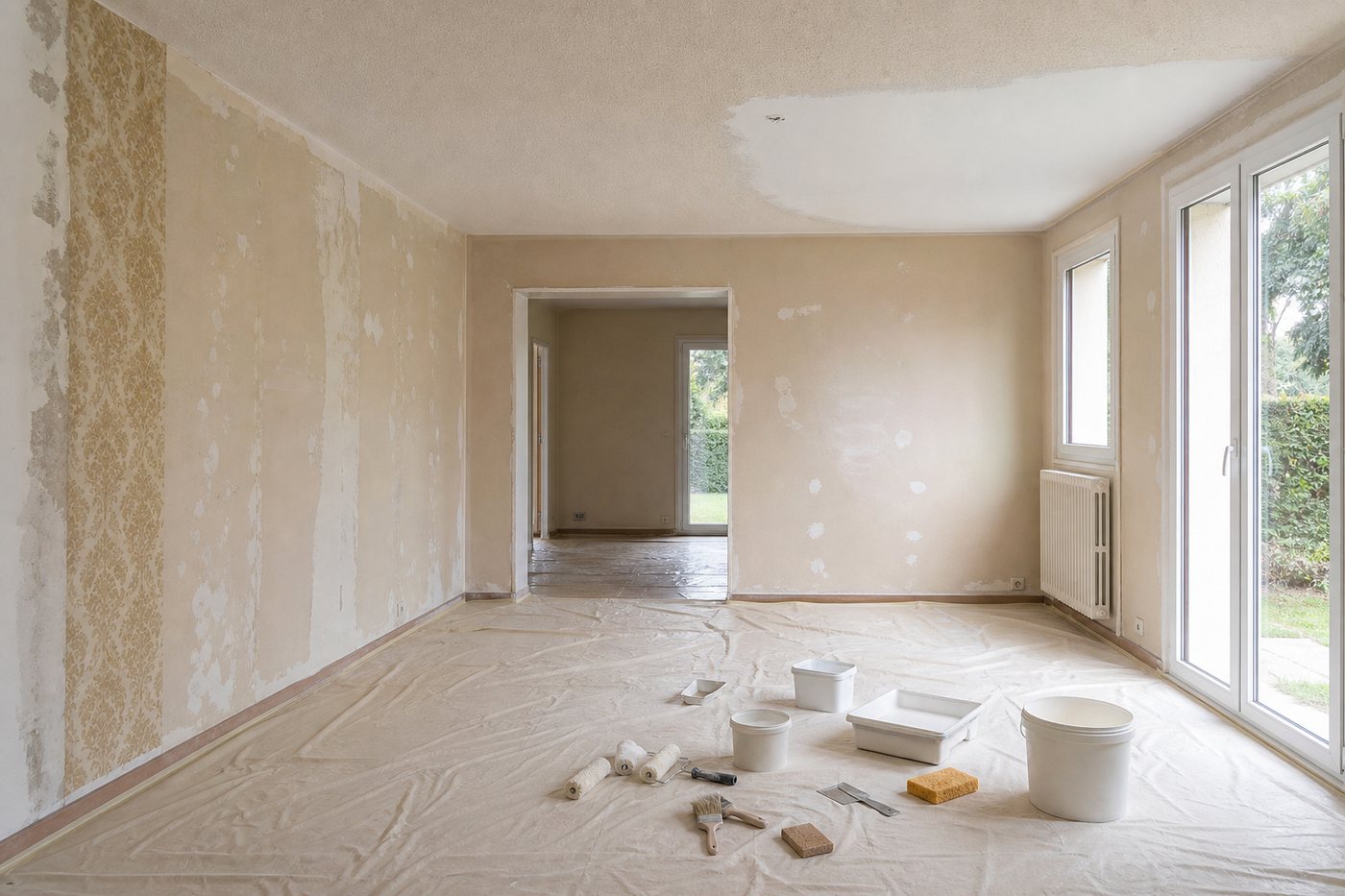 Repeindre l'intérieur d'une maison des années 70