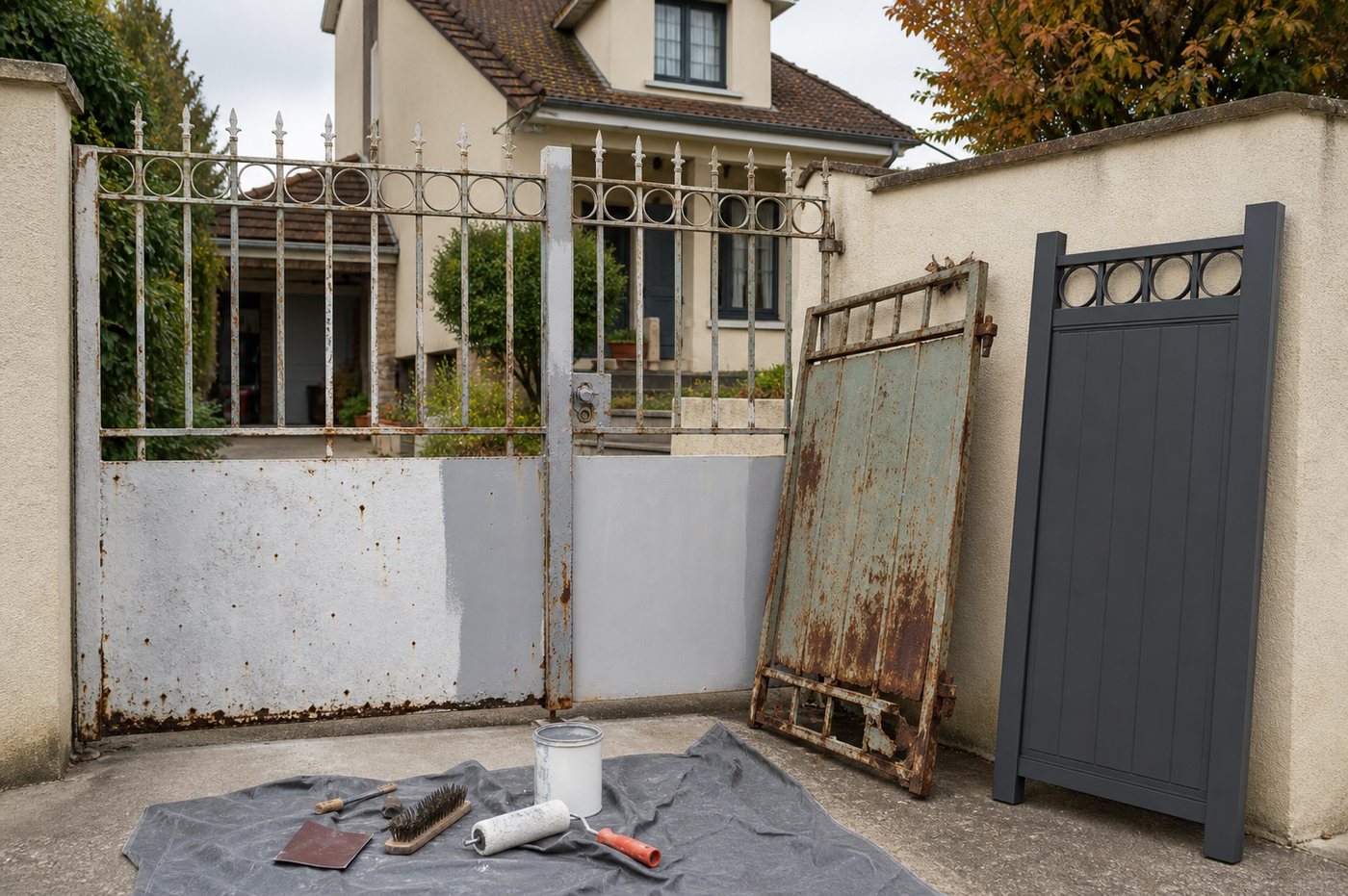 Budget : repeindre ou remplacer un portail extérieur