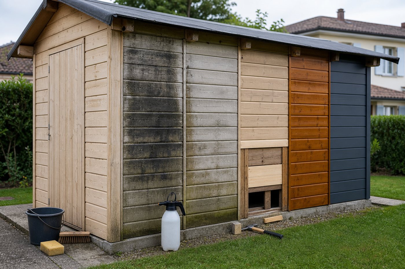 Repeindre un abri de jardin en bois