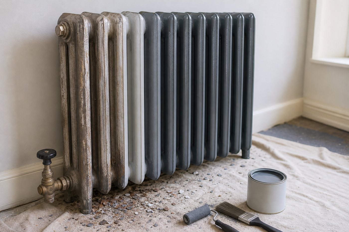 Repeindre un radiateur en fonte : peinture et température