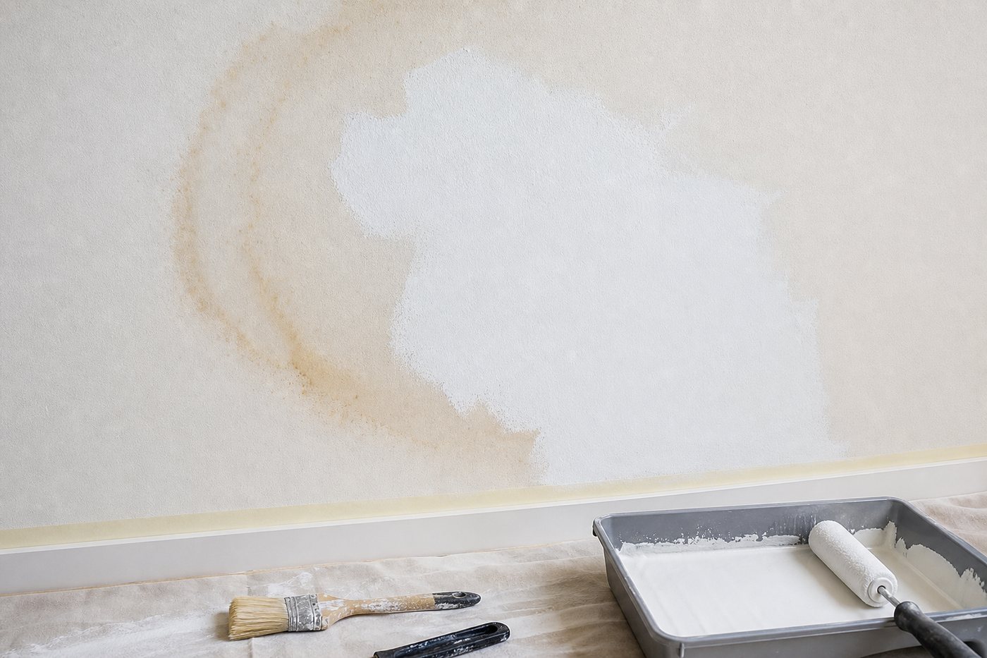 Sous-couche acrylique ou glycéro sur des taches