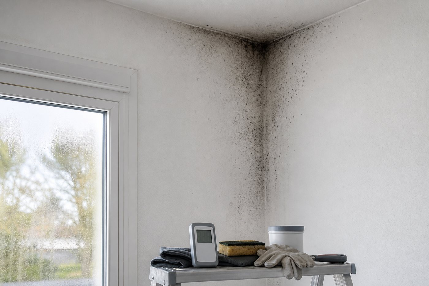 Traces noires dans les angles du plafond : causes
