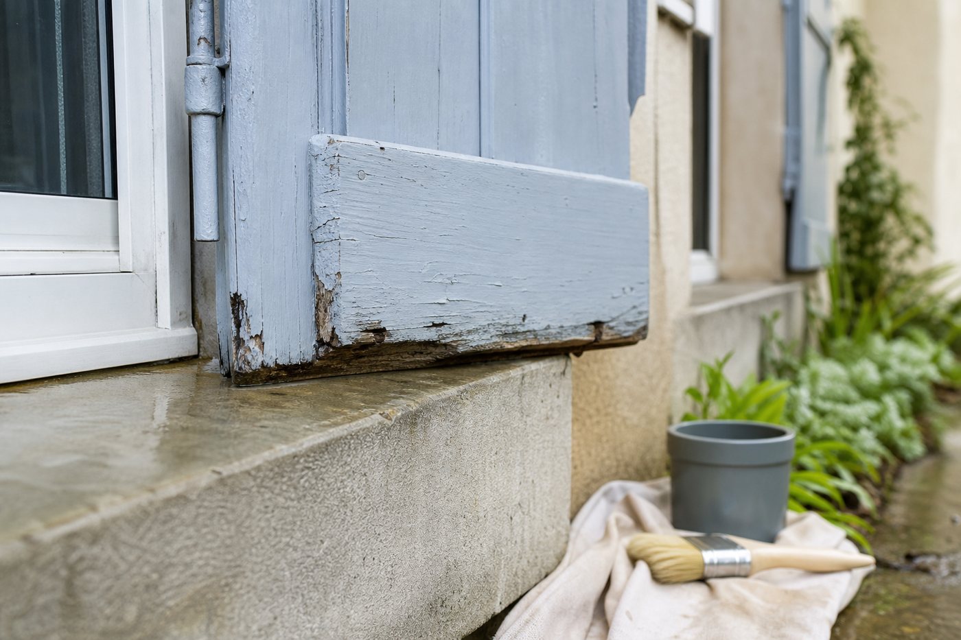 Volet en bois qui gonfle et frotte
