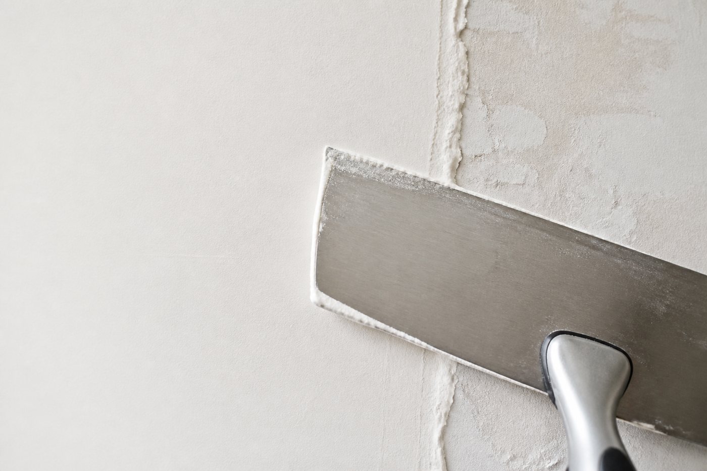Application d'un enduit de lissage au couteau large